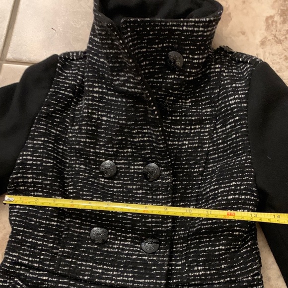 Jessica Simpson Girls 8 Black Tweed Double-Breasted Coat pea coat winter jacket - Picture 10 of 13